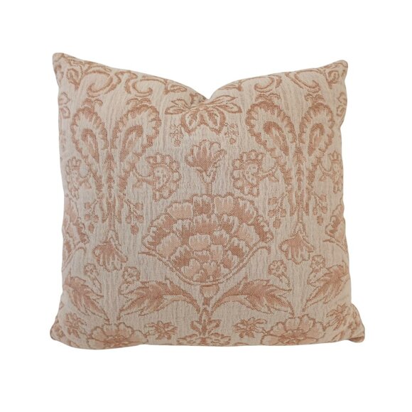 Devi Designs Cherise Gauze Throw Pillow 17"x17" Square Pastel Peach Apricot - Picture 1 of 6